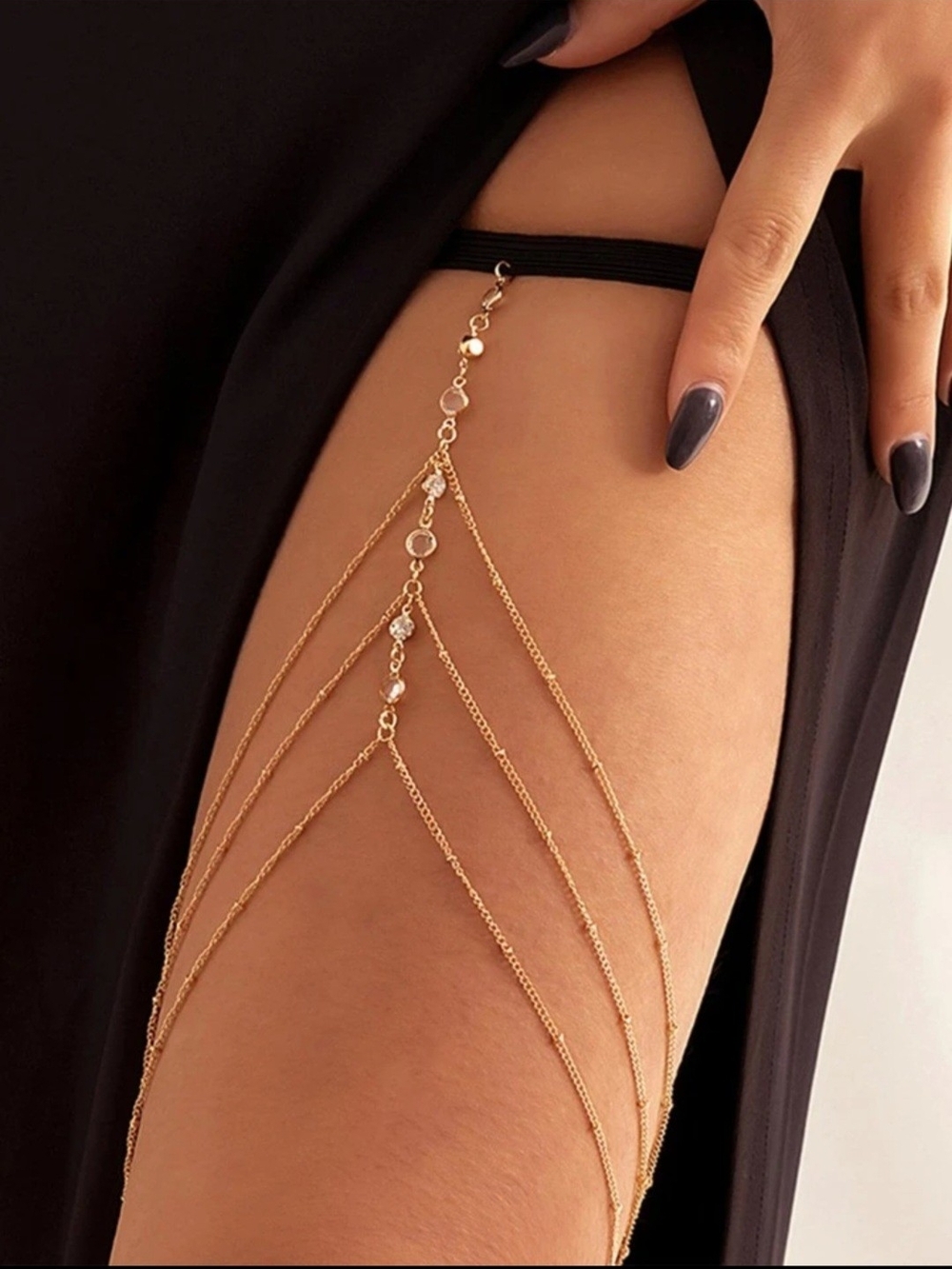 2/$10 Gold Layered Thigh Chain Body Jewelry